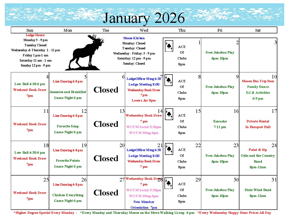 January Calendar